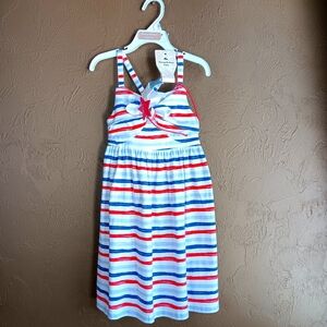 NWT Tommy Bahama Girl's Patriotic Striped Dress With Headband Size 4